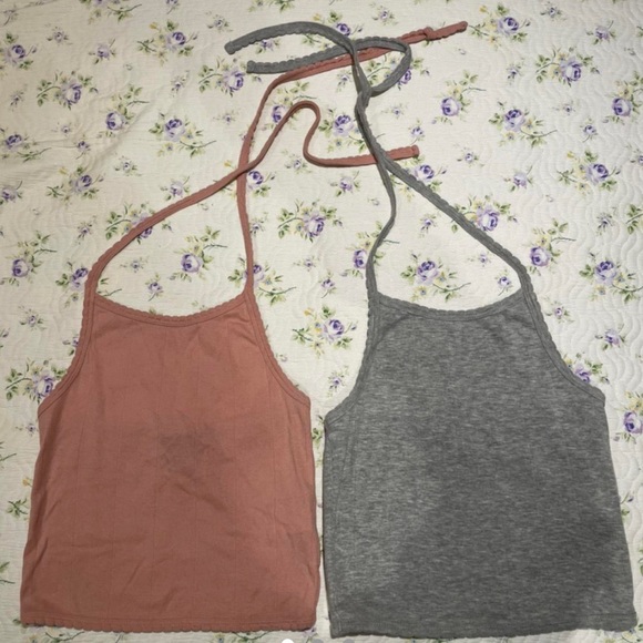 Pink and grey halter tanks💕 - Picture 1 of 3